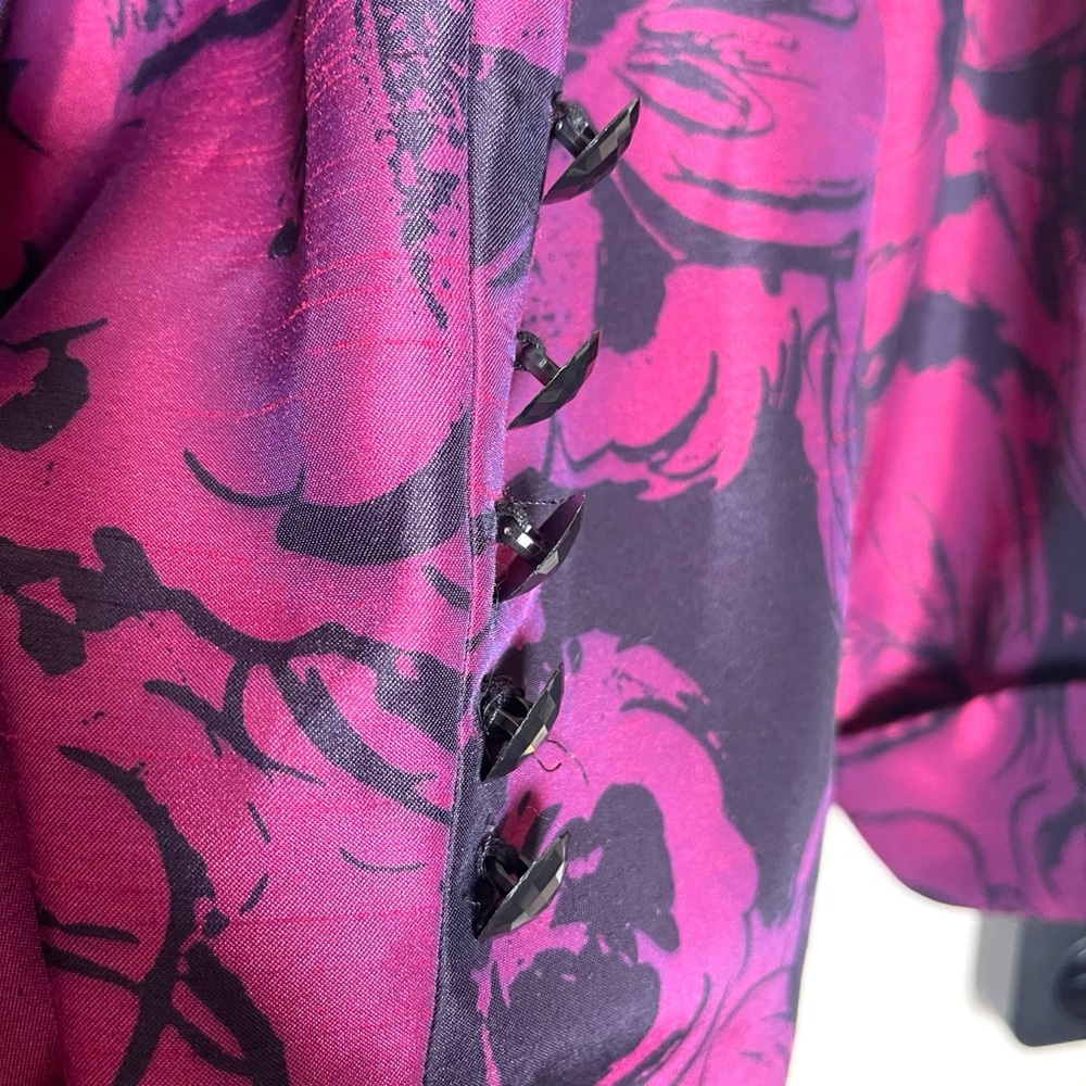 Floral Pink and Black Women's Jacket - Picture 5 of 7